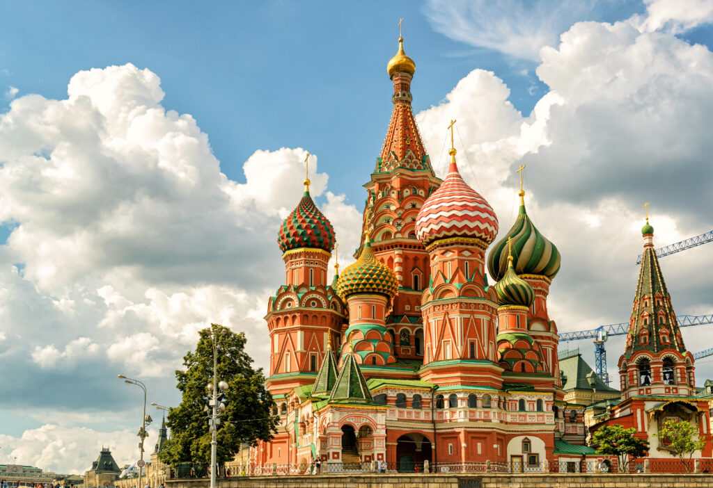 St Basil`s Cathedral on the Red Square in Moscow, Russia.