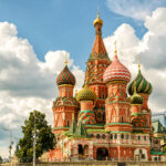 St Basil`s Cathedral on the Red Square in Moscow, Russia.