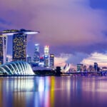 Singapore skyline at night