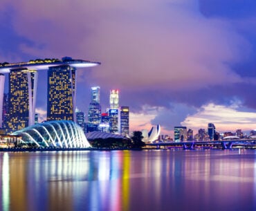 Singapore skyline at night